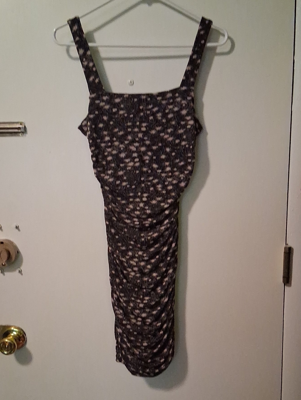 Sadie & Sage Black Bodycon Dress with Cream Speckle Midi